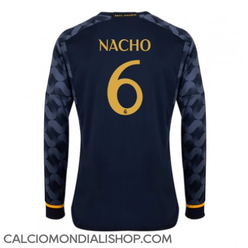 Maglie da calcio Real Madrid Nacho #6 Seconda Maglia 2023-24 Manica Lunga